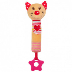 BABY MIX 17518C GRZECHOTKA PLUSZOWA Z PISZCZKIEM KOTEK