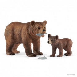 Schleich 42473 MATKA GRIZZLY Z MAŁYM NIEDŹWIADKIEM