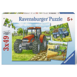 RAVENSBURGER 093885 PUZZLE 3X49 MASZYNY NA FARMIE