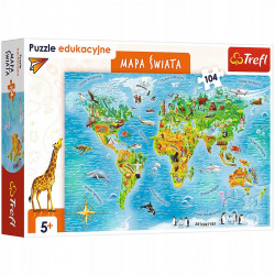 Puzzle Trefl Edukacyjna Mapa Świata 15557
