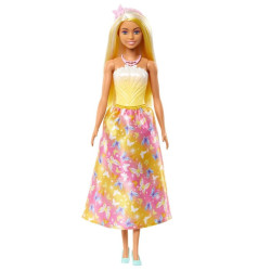 BARBIE HRR07/HRR09 W SUKIENCE ŻÓŁTO-RÓŻ